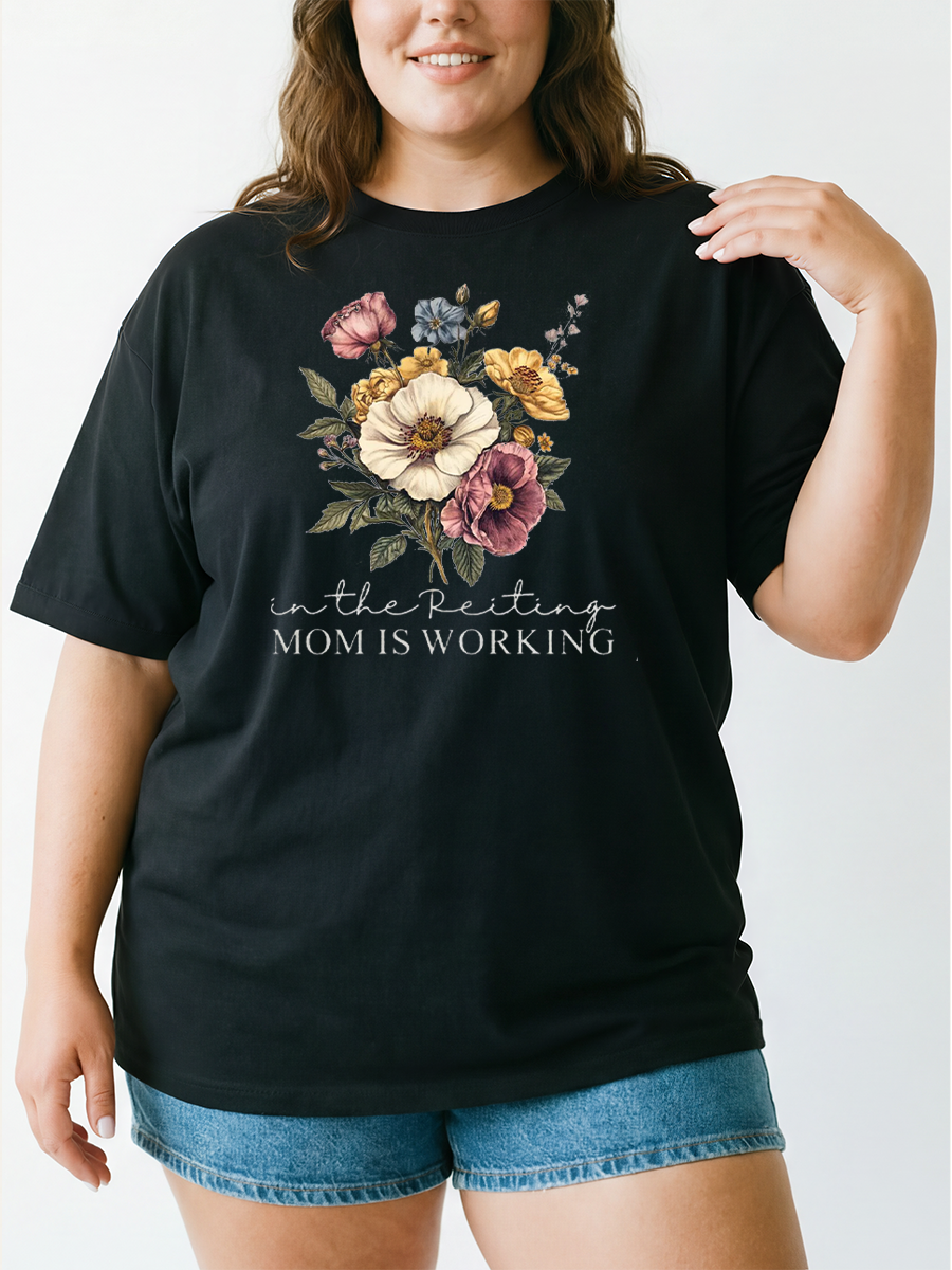 Vintage In The Resting Mom Is Working Oversize Graphic Tee