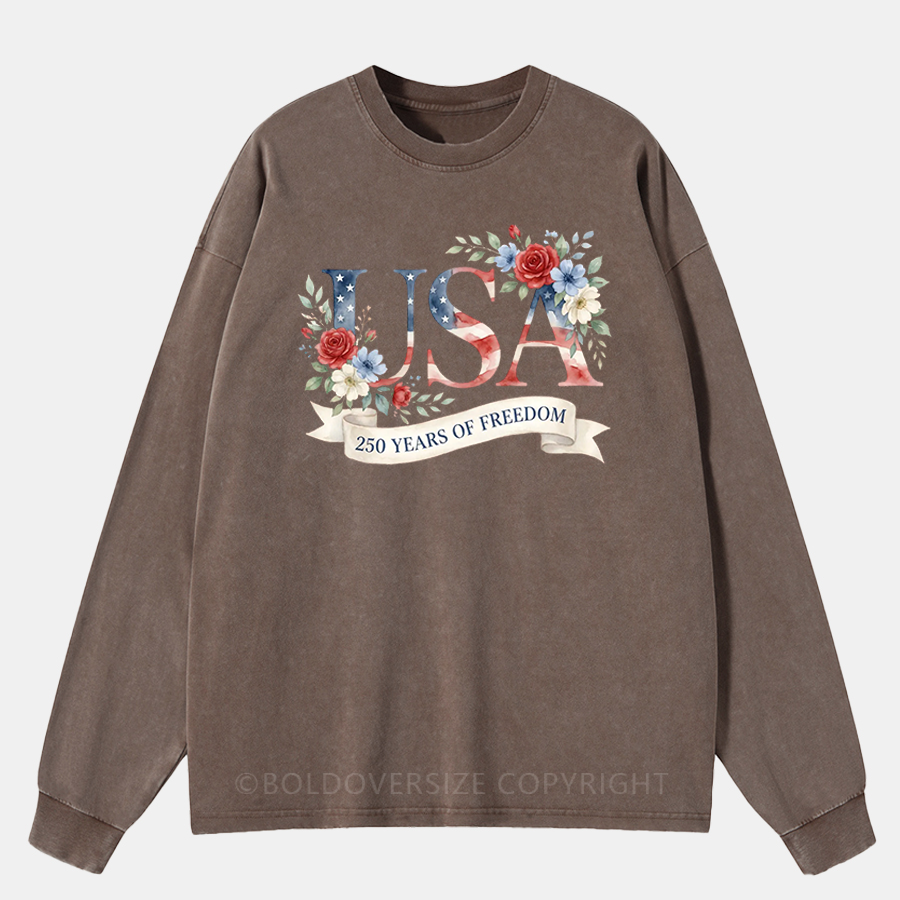 Vintage 1776–2026 Freedom Celebration Washed Long Sleeve Shirt