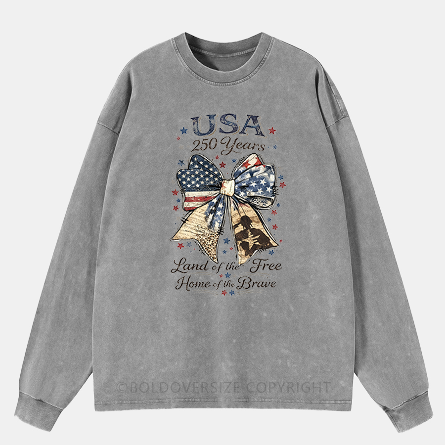 Vintage 250Th Anniversary Usa Bow Washed Long Sleeve Shirt