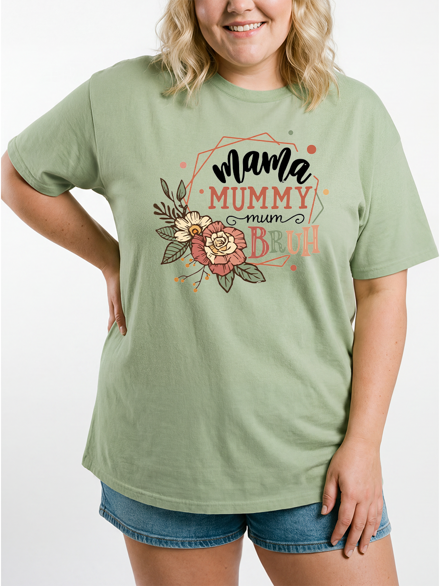 Vintage Mama Mommy Mom Bruh Oversize Graphic Tee