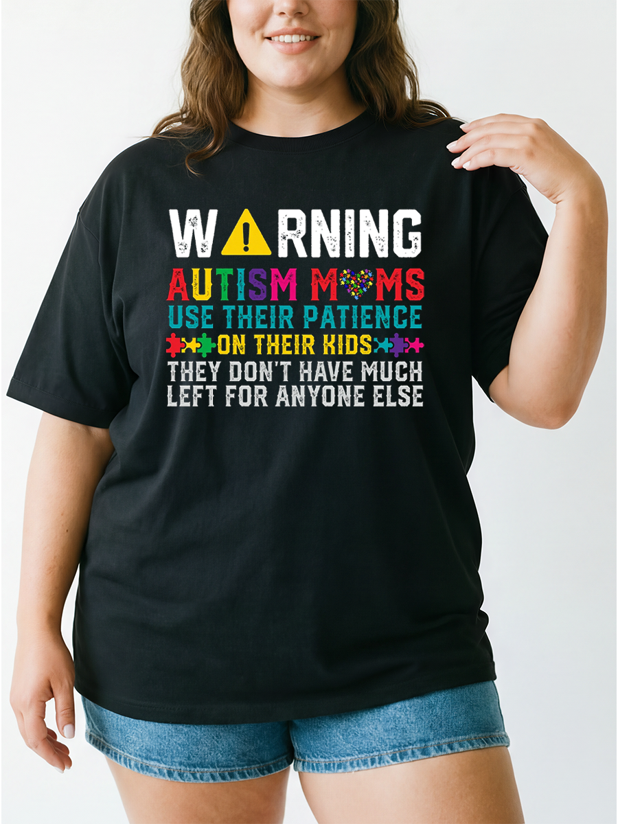 Vintage Funny Autism Mom Oversize Graphic Tee