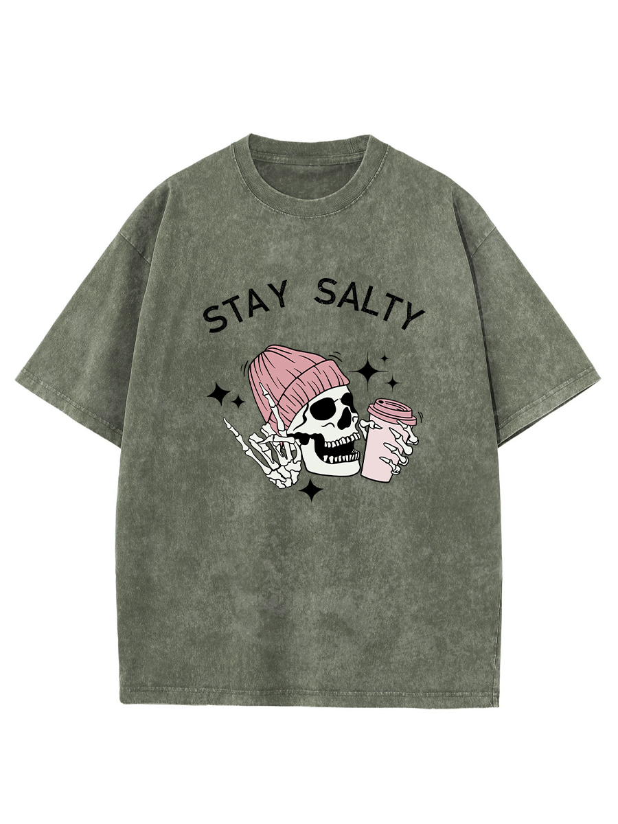 Vintage Skeleton Stay Salty Washed T-Shirt