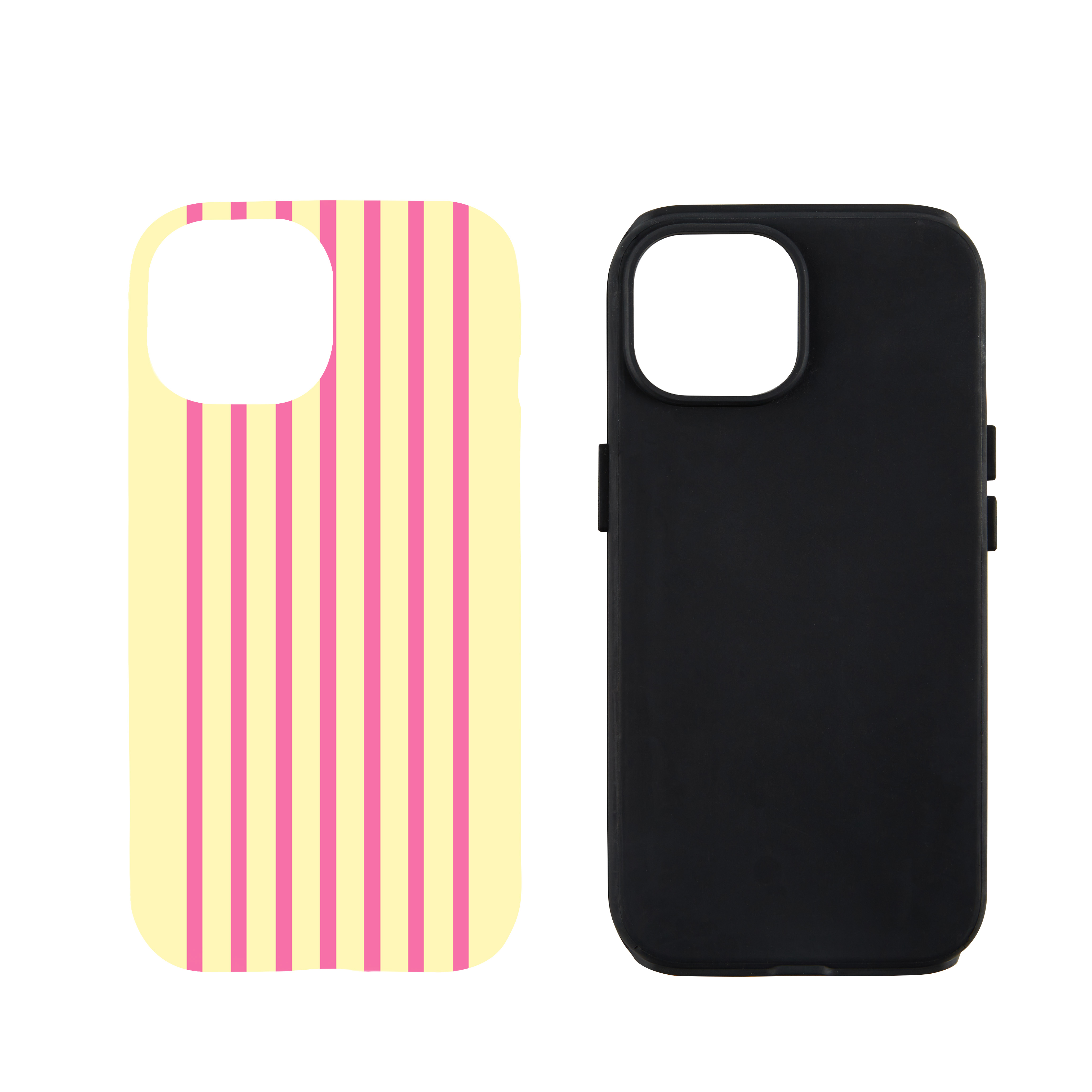 Yellow and pink striped Phone Case 