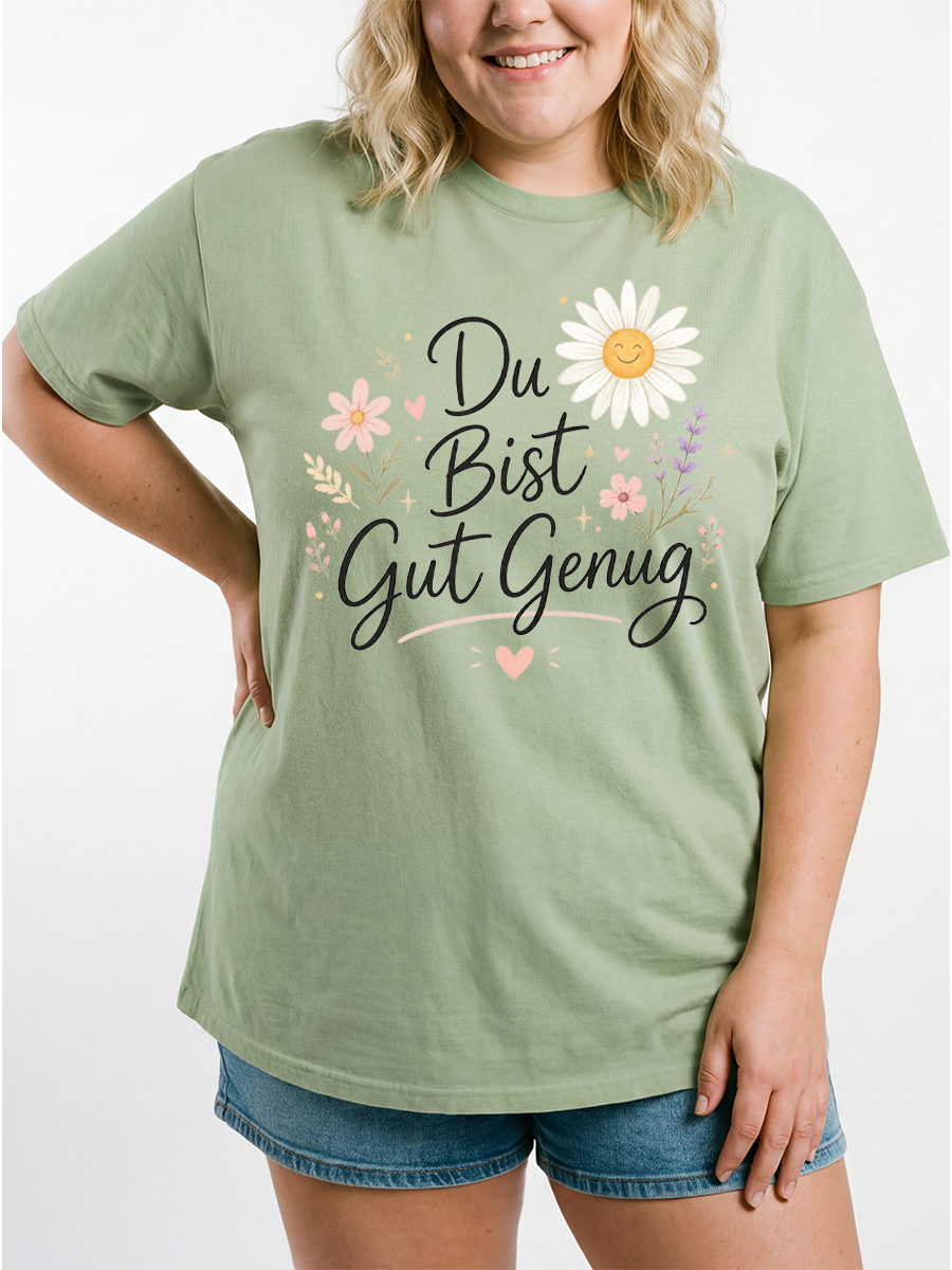 Vintage Du Bist Gut Genug Oversize Graphic Tee