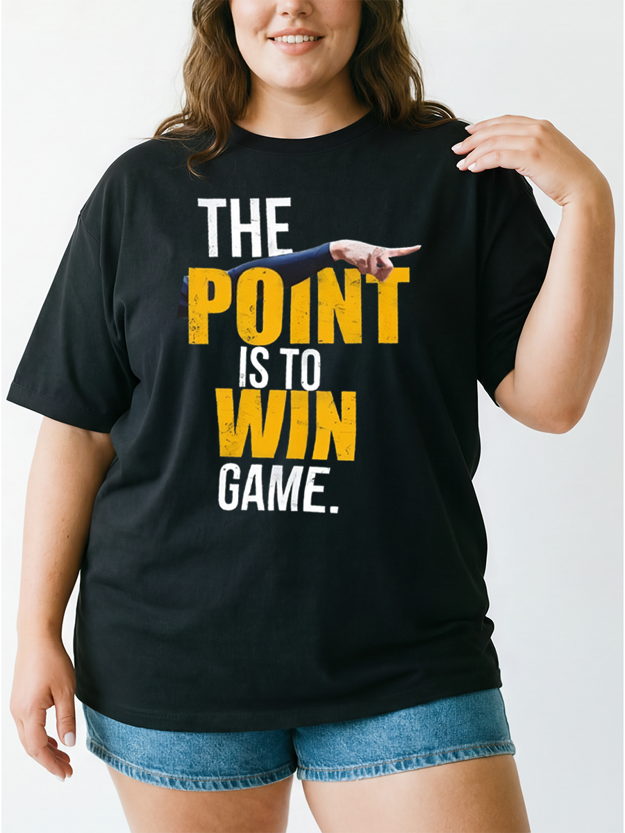 Vintage The Point Is To Win Game Oversize Graphic Tee