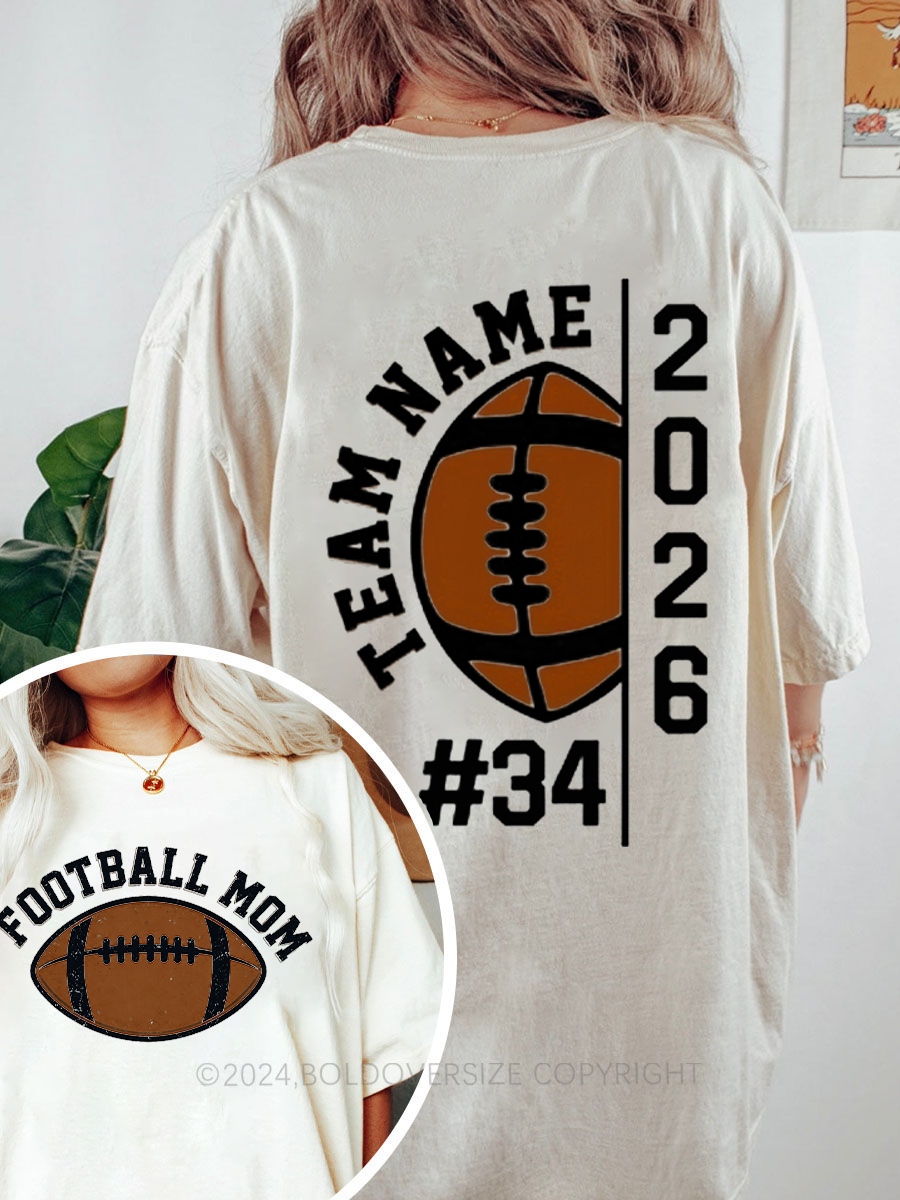 Vintage Football Mom Oversize Graphic Tee