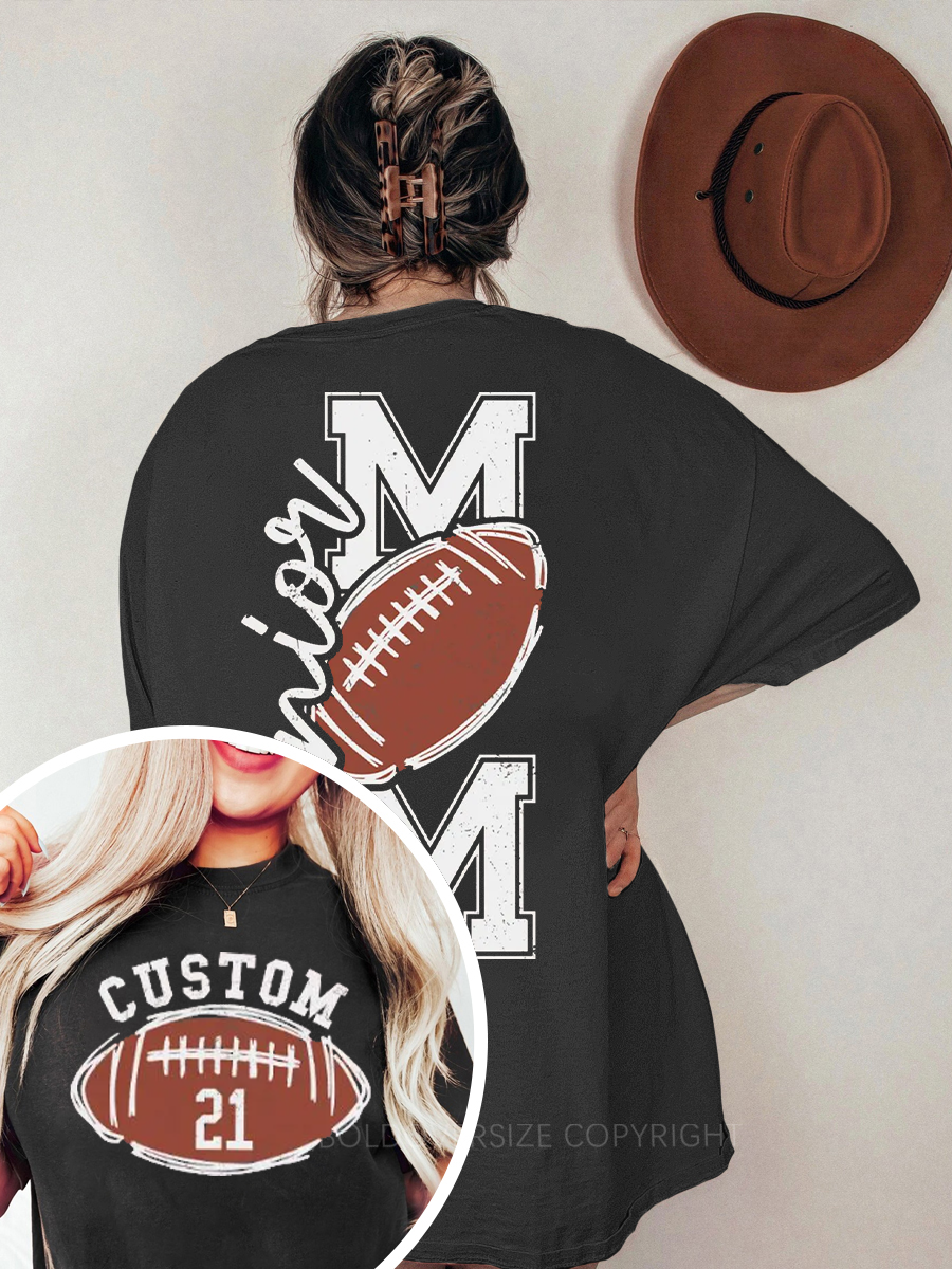 Vintage Senior Football Mom Oversize Graphic Tee
