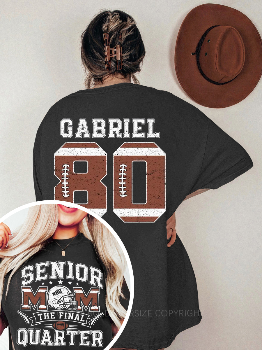 Vintage The Final Quarter Senior Football Mom Oversize Graphic Tee