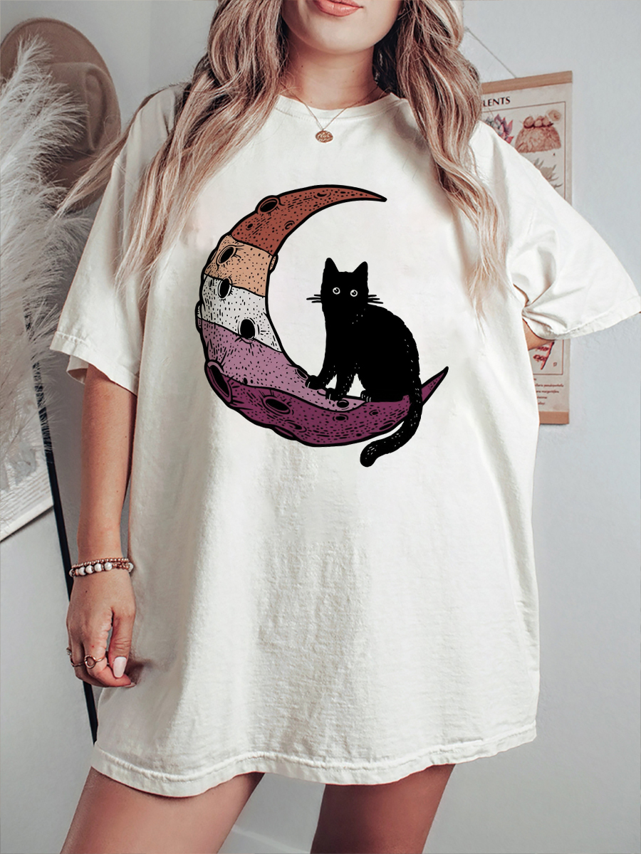 Vintage Cat Moon T-Shirt
