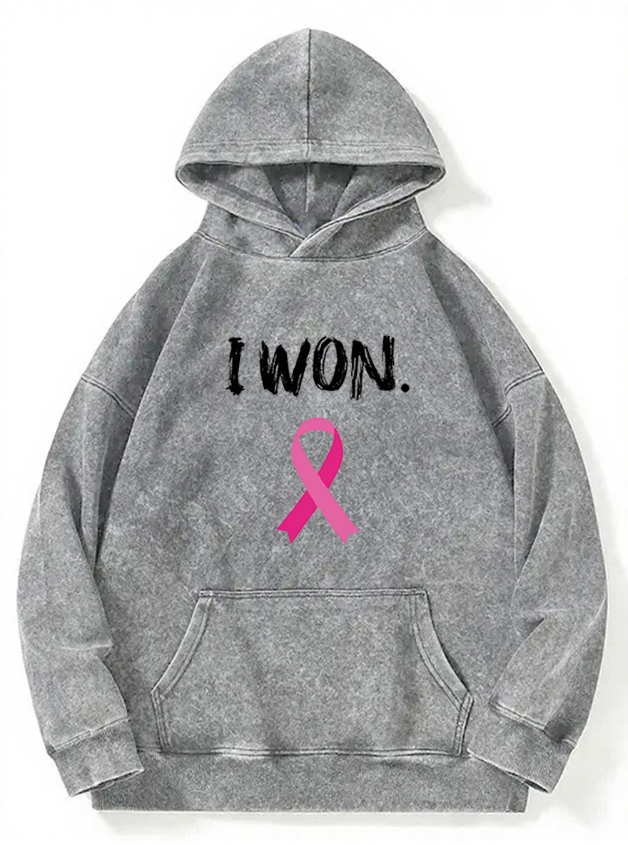 Vintage I Won Cancer Washed Hoodie