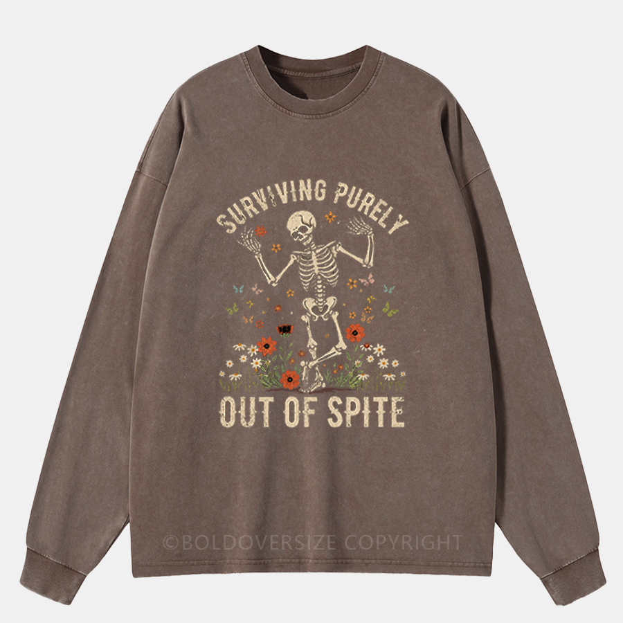 Vintage Surviving Puerly Out Of Spite Washed Long Sleeve Shirt