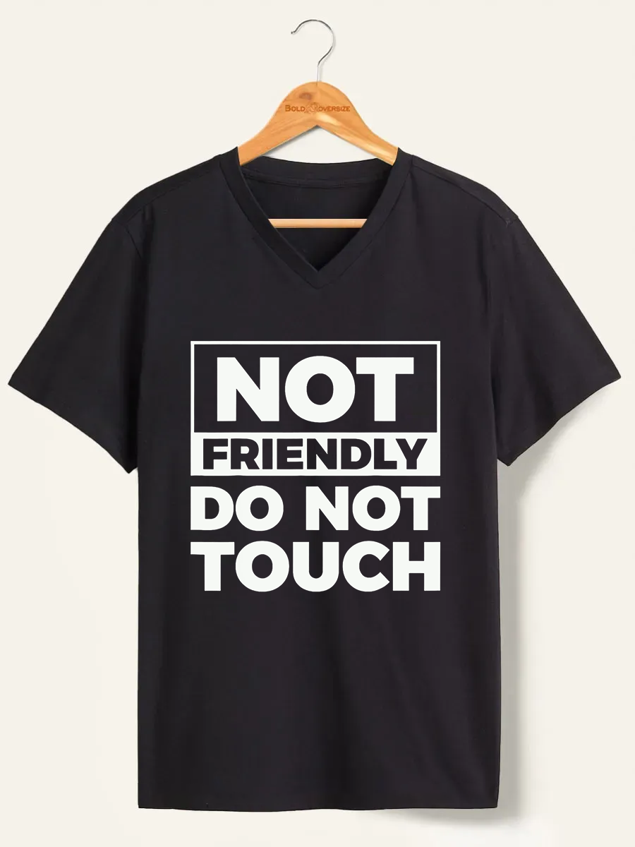 Vintage Not Friendly Do Not Touch V-Neck Tee