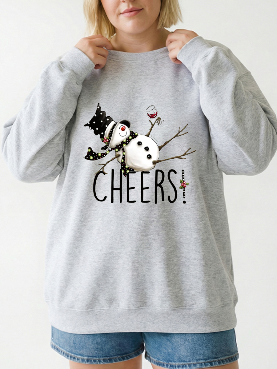 Vintage Snowman Wine Christmas Sweatshirt