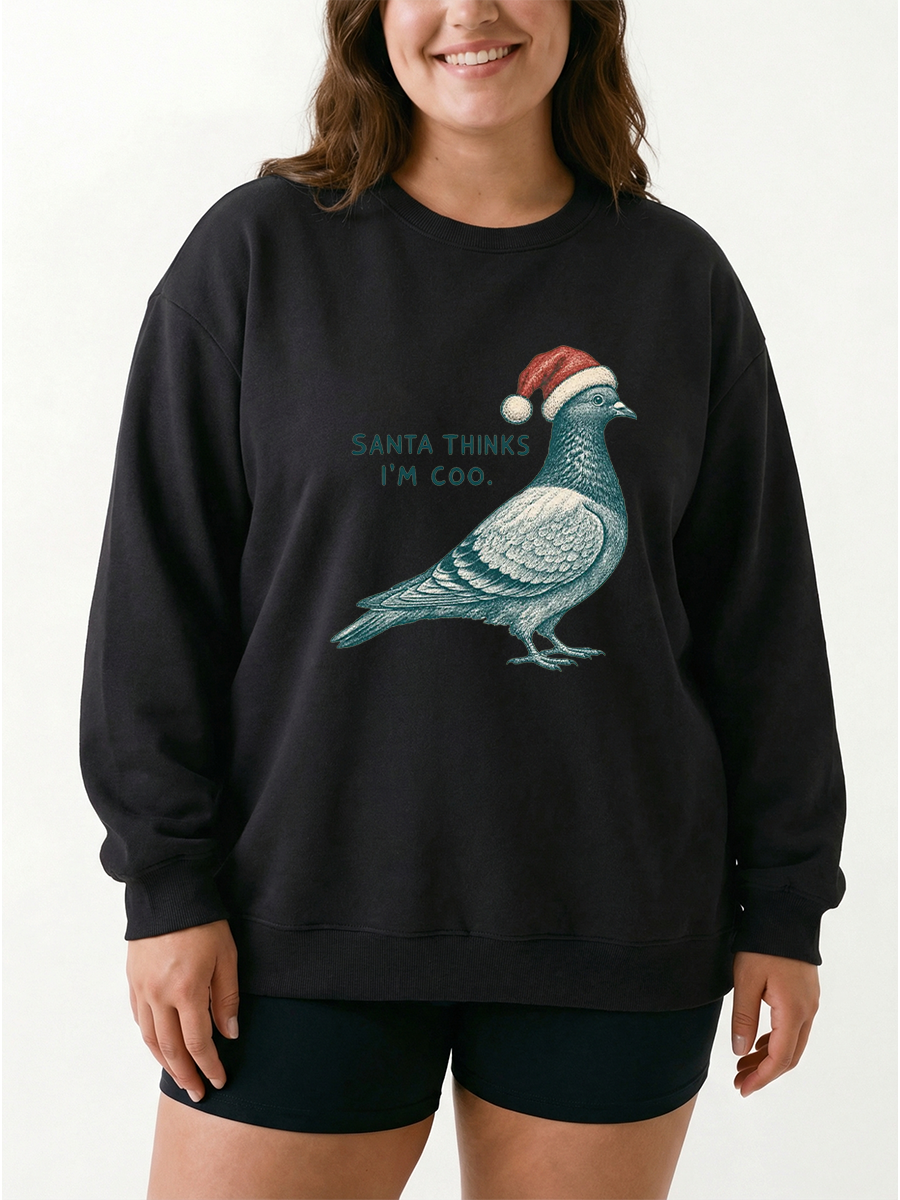 Vintage Pigeon Pun Christmas Sweatshirt