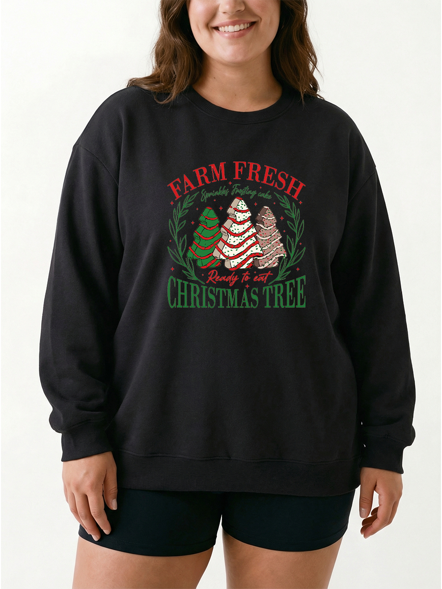 Vintage Farm Fresh Christmas Tree Cakes Sweatshirt