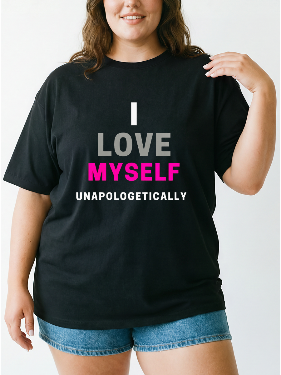 Vintage I Love Myself Unapologetically Oversize Graphic Tee