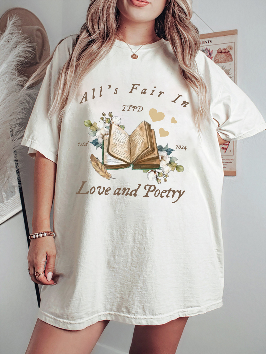 Vintage Floral Book T-Shirt