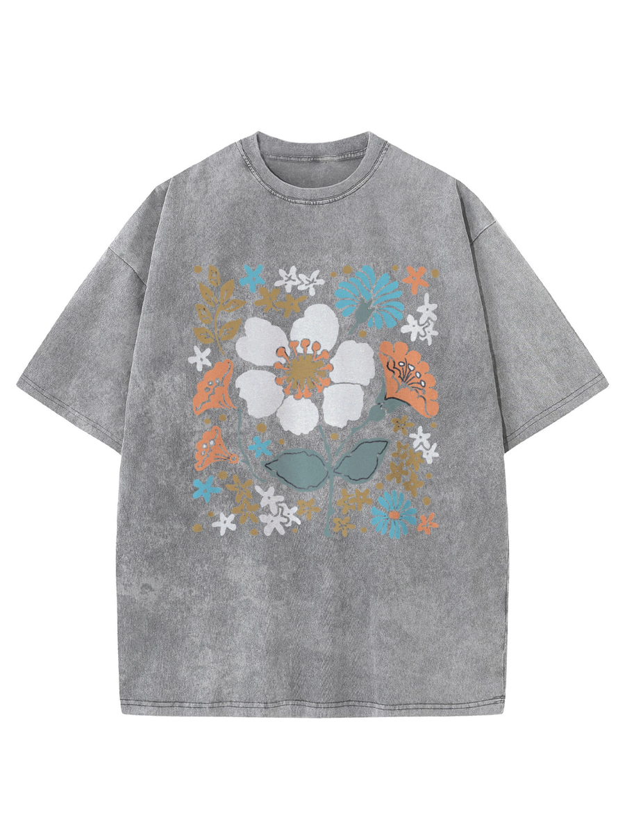 Vintage Boho Floral Washed T-Shirt