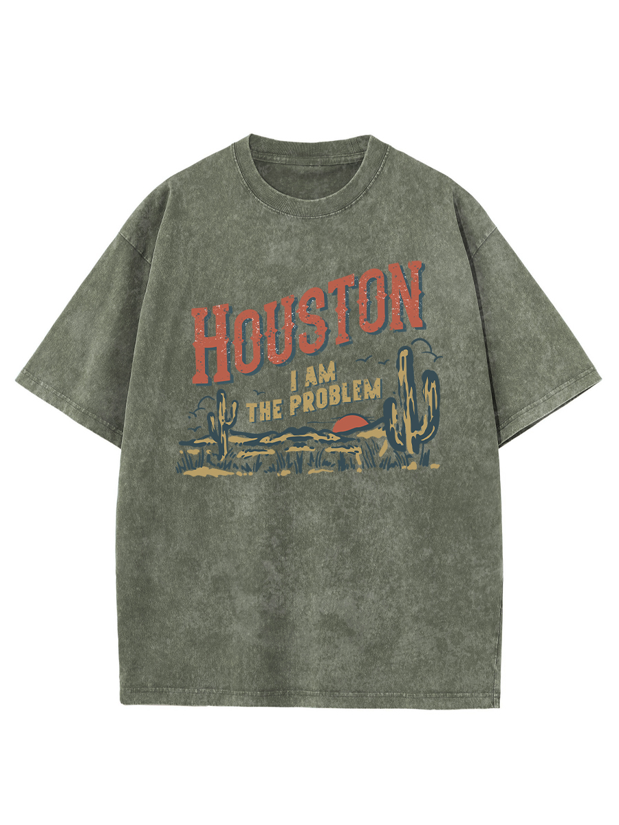 Vintage Houston,I Am The Problem Washed T-Shirt