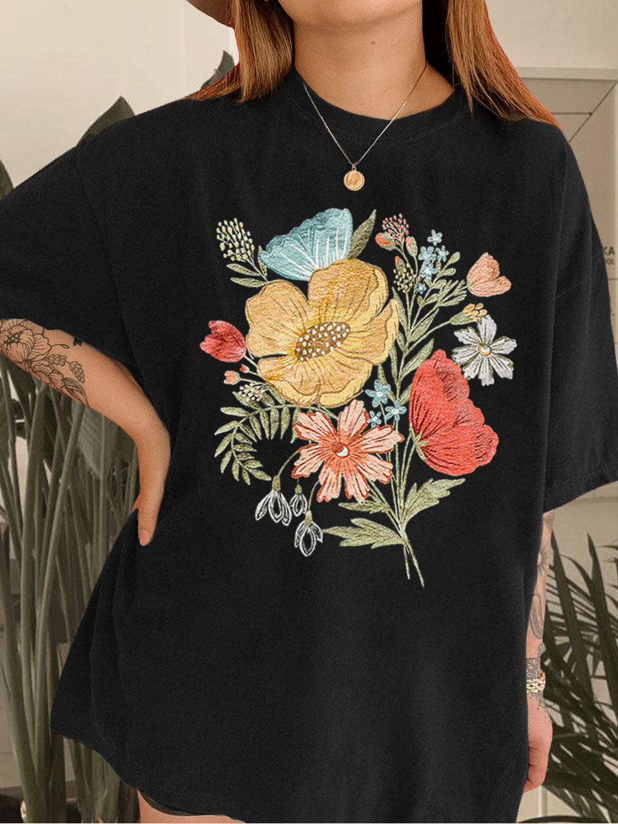 Colorful Flower Vintage Tee