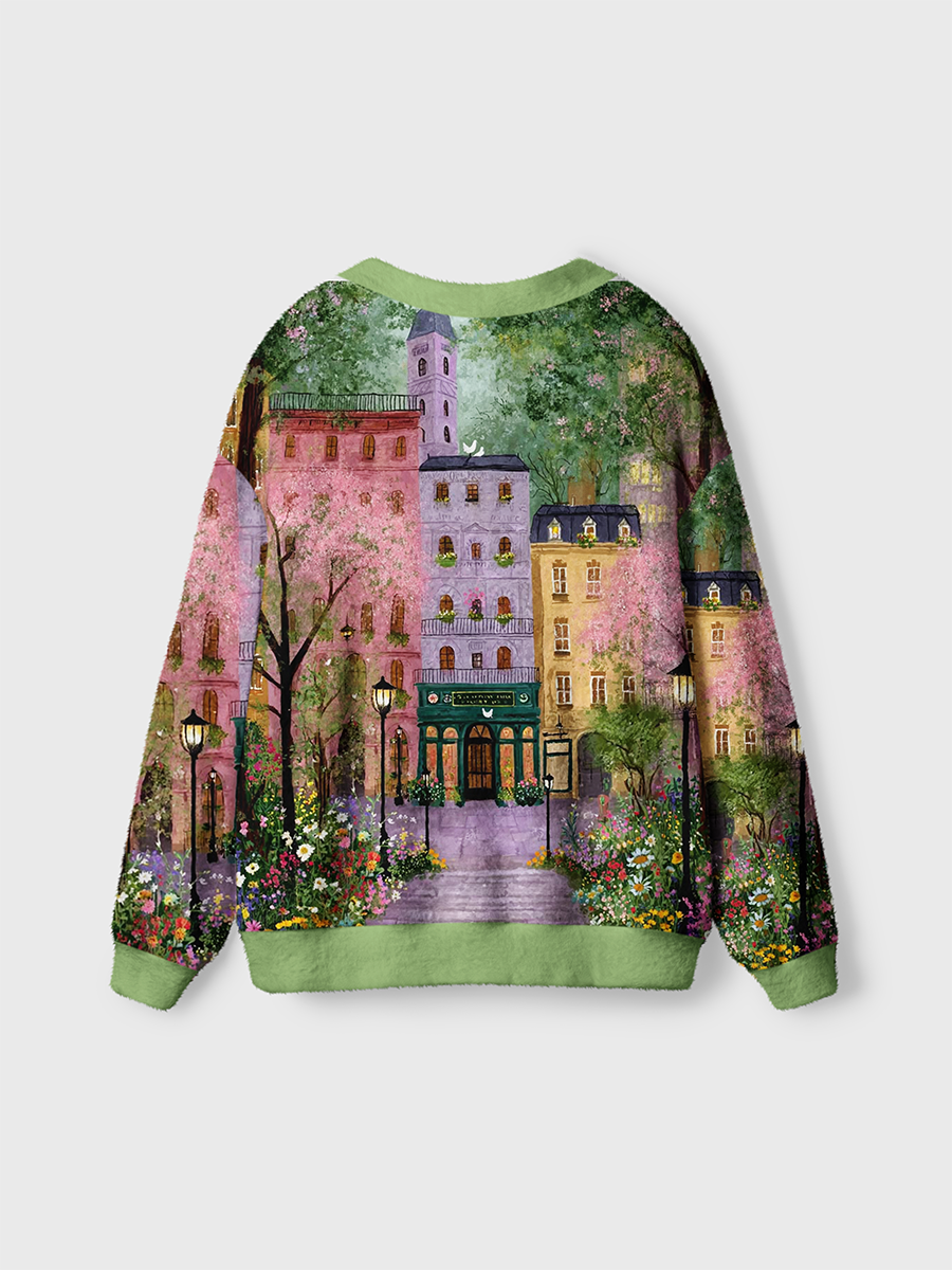 Vintage Blooming Floral Fairy Town Cardigan Sweaters