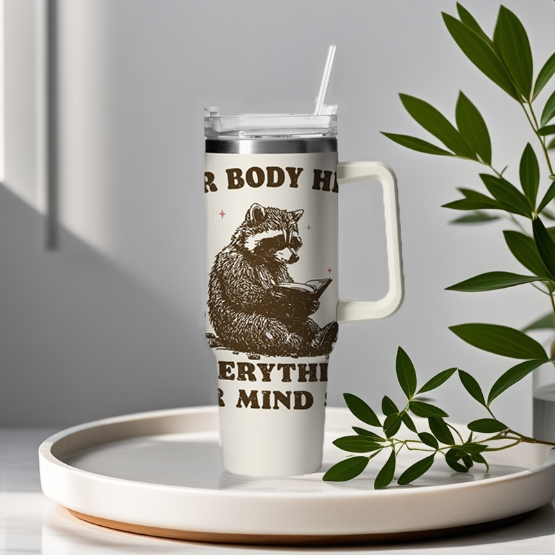 Vintage Reading Raccoon 40oz Tumbler