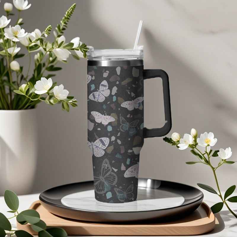 Vintage Butterflies Are All Over The Cup Tumbler