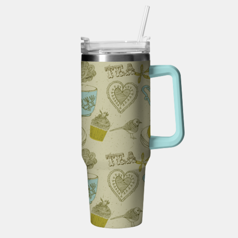 Vintage Bird Tea And Cake 40oz Tumbler