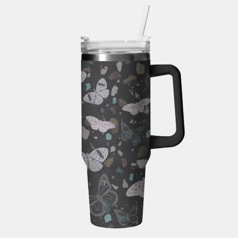 Vintage Butterflies Are All Over The Cup Tumbler
