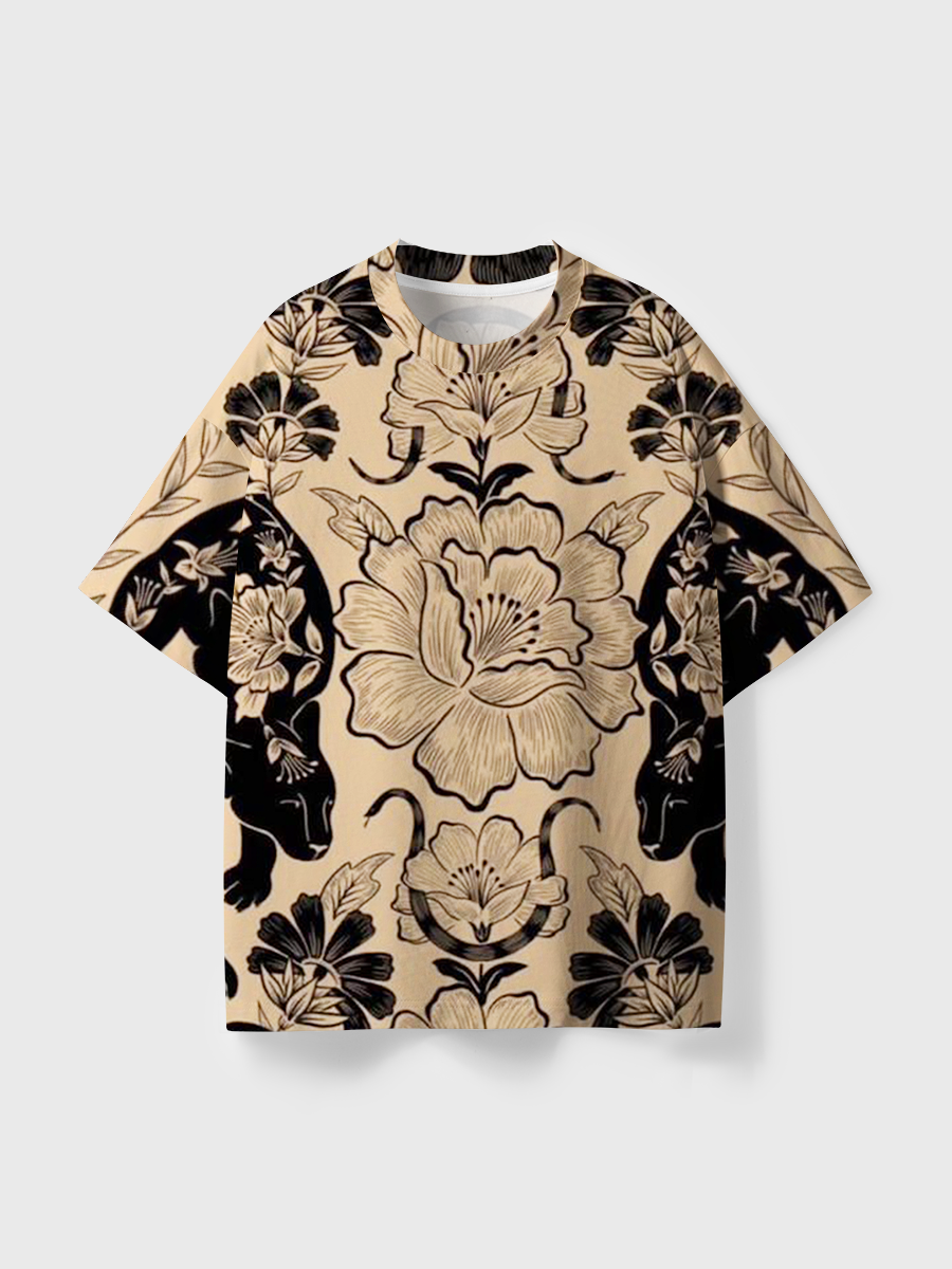 Vintage Wild Panther Garden Print All Over Print T-Shirt