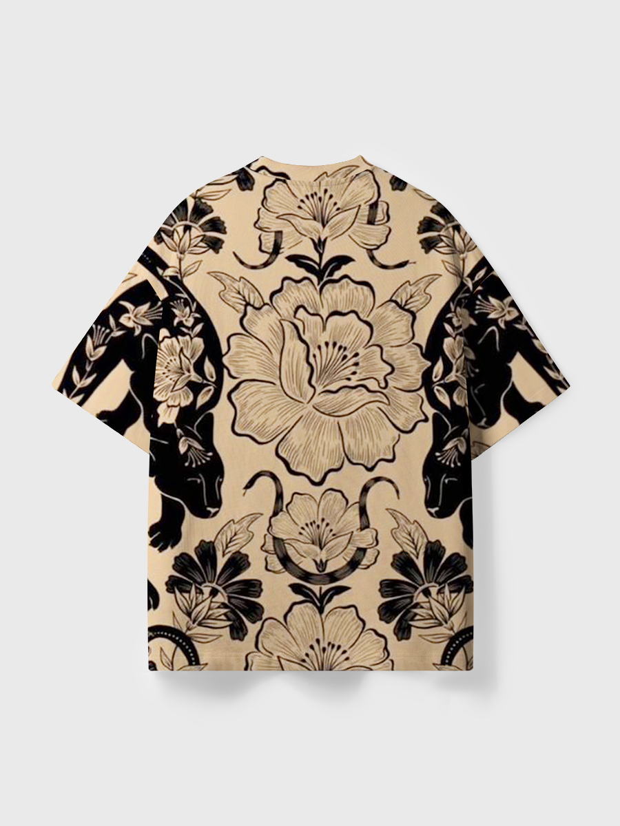 Vintage Wild Panther Garden Print All Over Print T-Shirt