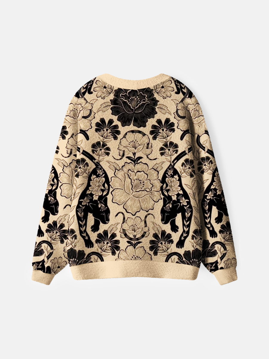 Vintage Wild Panther Garden Cardigan Sweaters