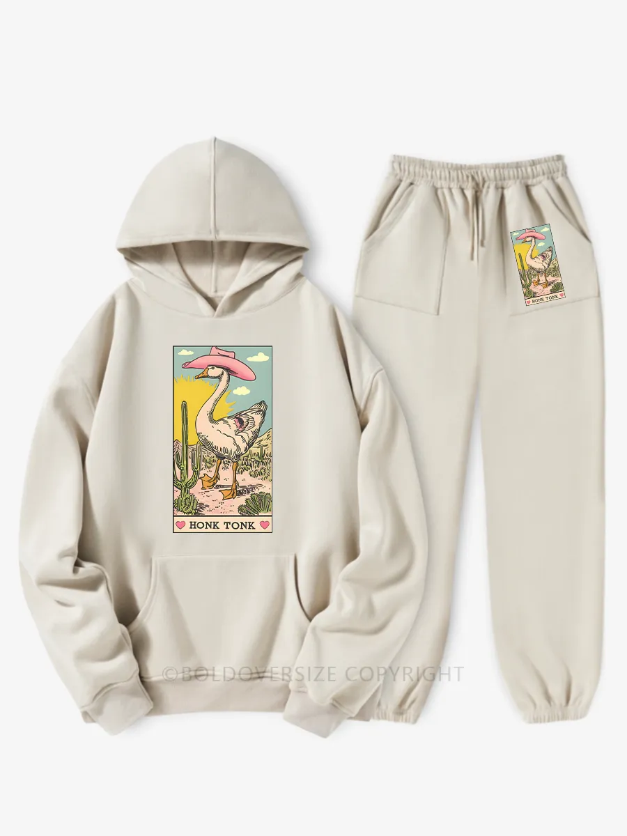 Vintage Honk Tonk Goose Fleece Hoodie Suit