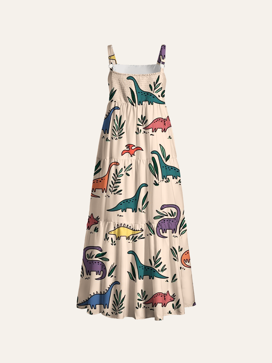 Celestial Book Cats Adjustable Wide Straps Maxi Dress