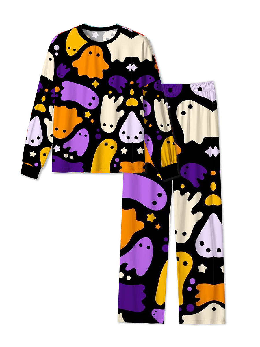 Vintage Halloween Cute Quirky Colorful Little Ghost Pajamas
