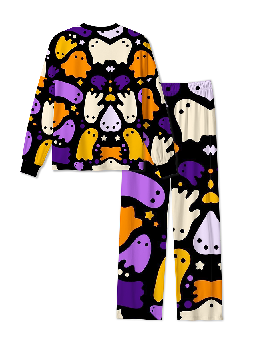 Vintage Halloween Cute Quirky Colorful Little Ghost Pajamas