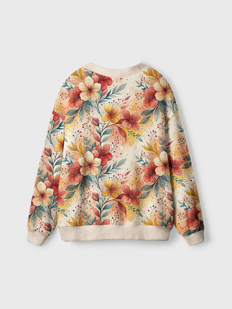 Vintage Peach Flower Floral Pop Cute Cardigan Sweaters