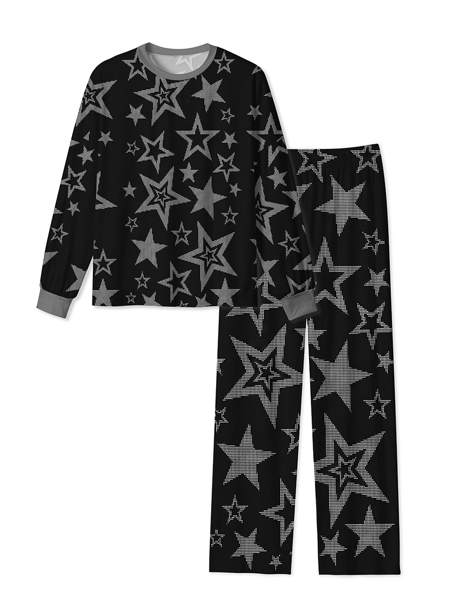 Vintage Y2K Millennial Halftone Dot Style Layered Pajamas