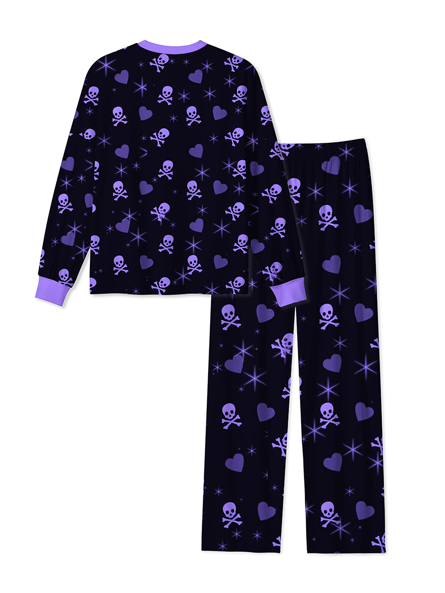 ]Vintage Twinkling Starlight and Quirky Skulls Pajamas