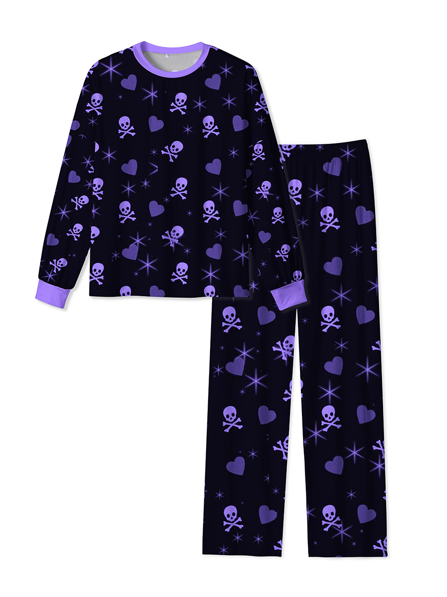 ]Vintage Twinkling Starlight and Quirky Skulls Pajamas