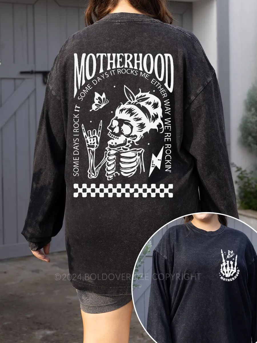 Vintage Motherhood Skeleton Washed Long Sleeve Shirt