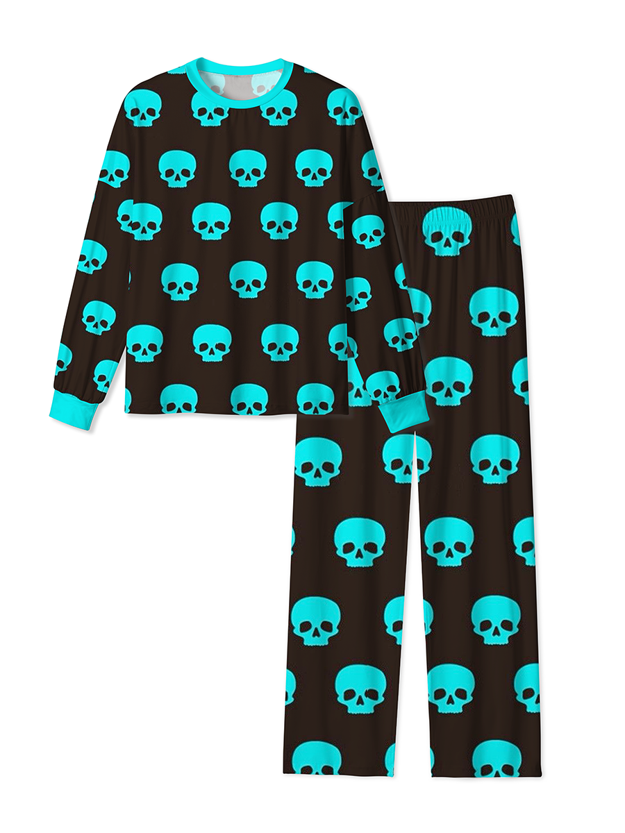 Vintage Neatly Arranged Classic Skulls Pajamas