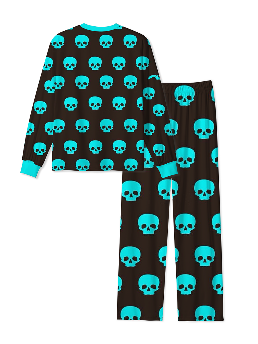 Vintage Neatly Arranged Classic Skulls Pajamas