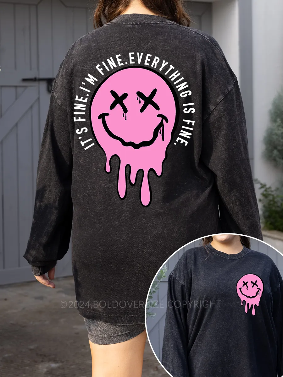 Vintage It'S Fine Washed Long Sleeve Shirt