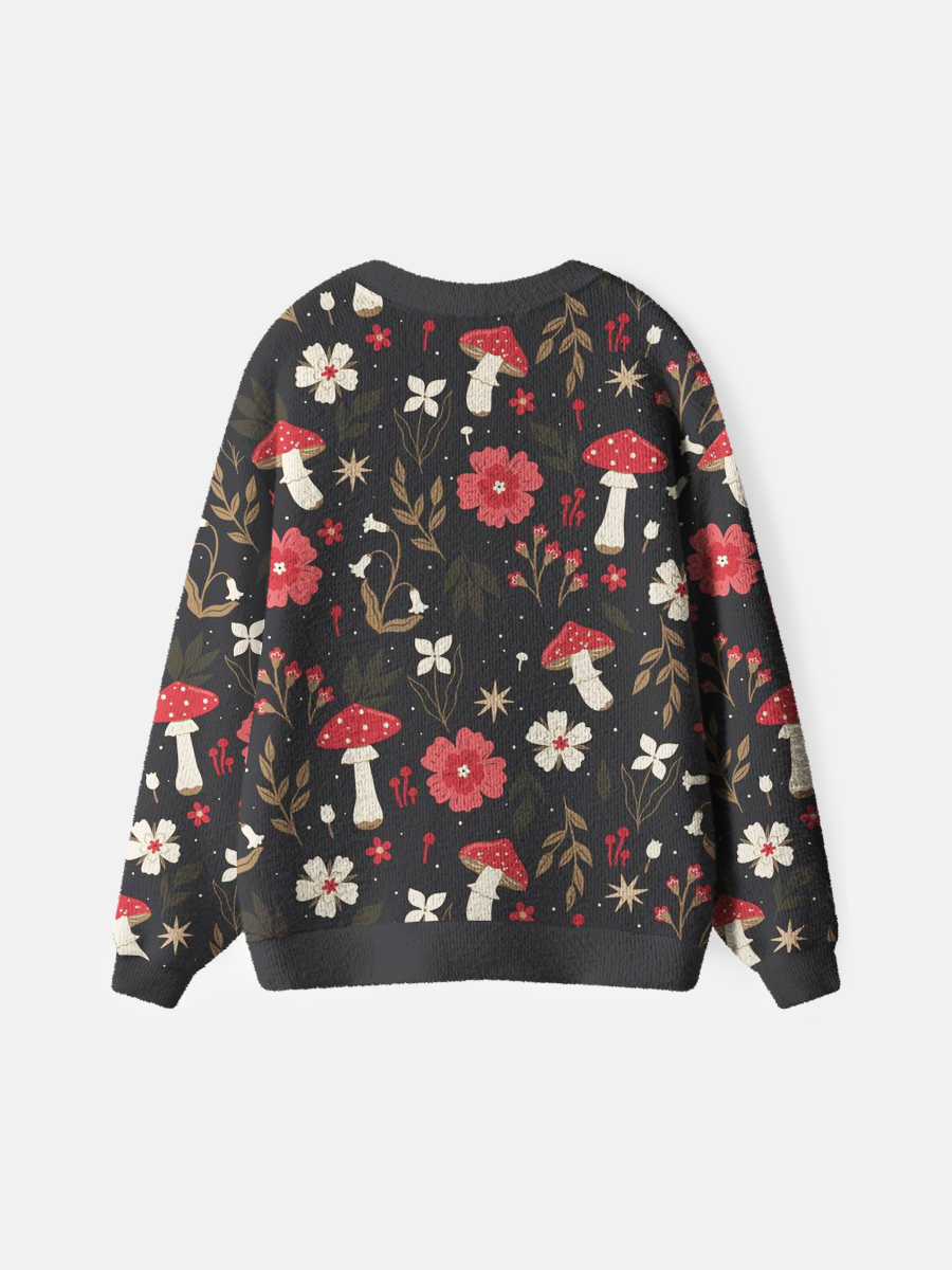 Vintage Enchanted Forest Fungi Cardigan Sweaters