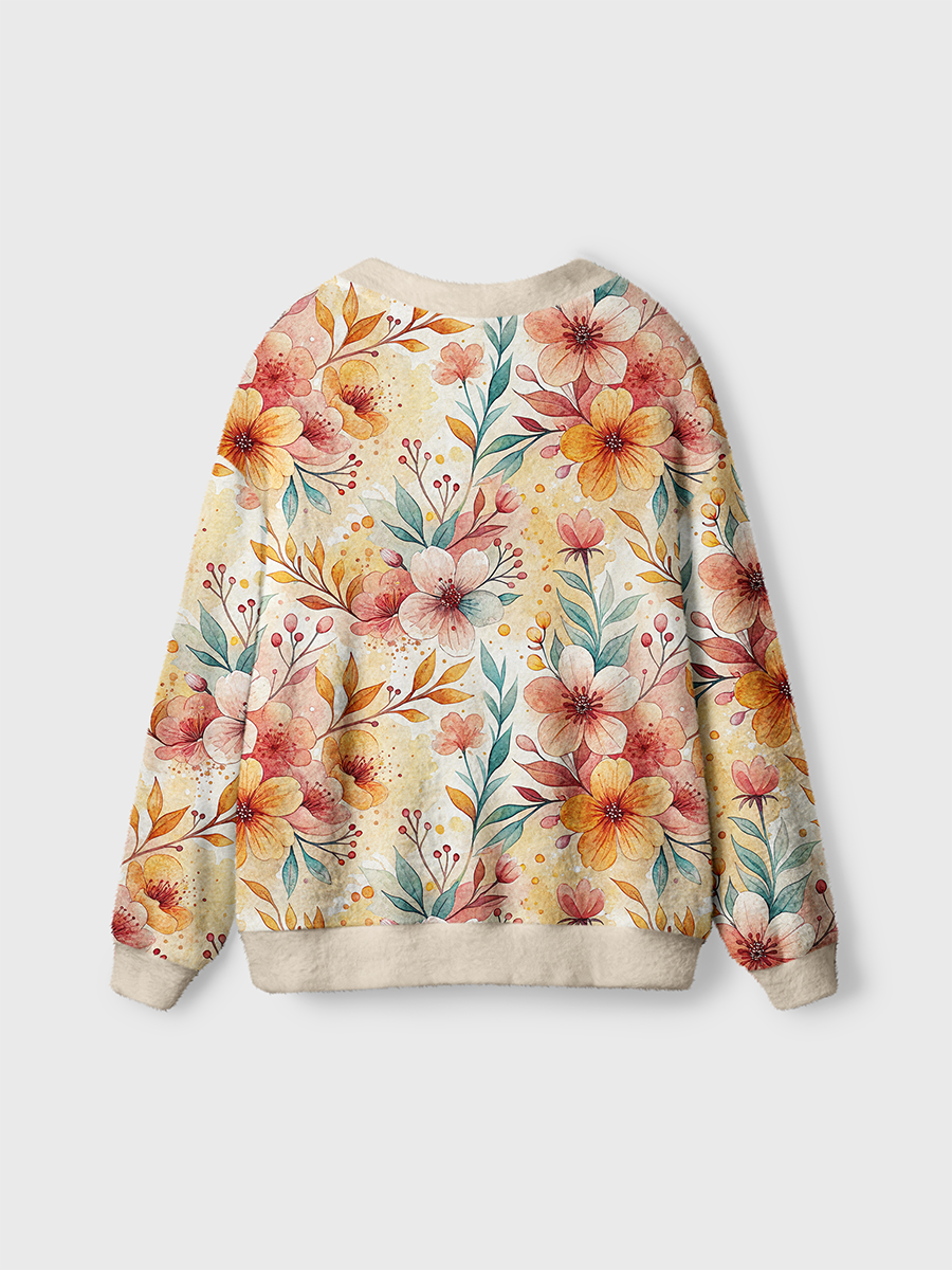Vintage Soft Warm Floral Pop Cute Cardigan Sweaters