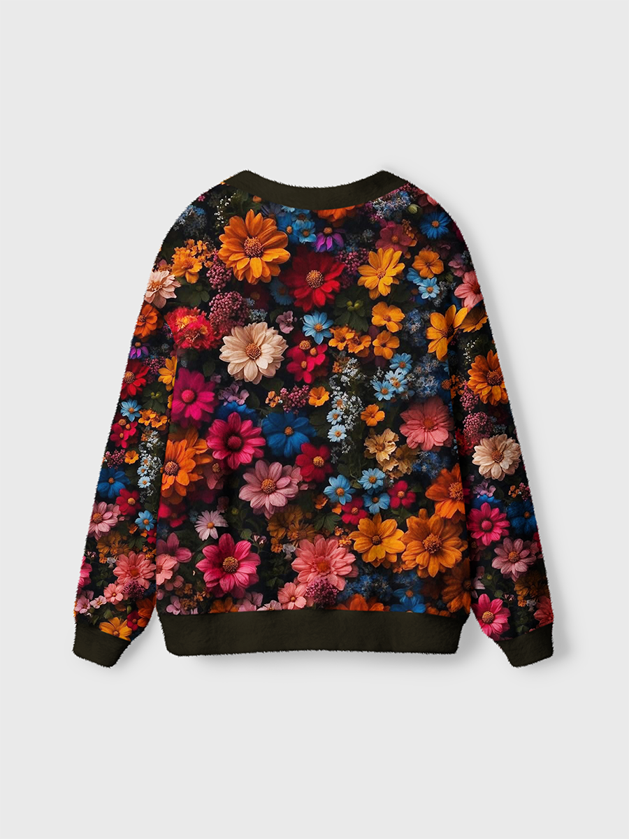Vintage Rich Retro Vibrant Floral Cardigan Sweaters