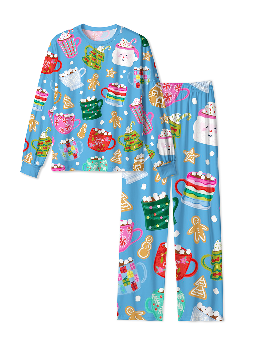 Vintage Cute Christmas Mugs And Gingerbread Pajamas