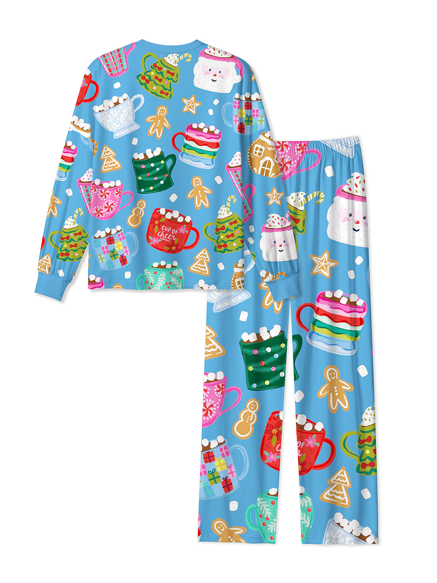 Vintage Cute Christmas Mugs And Gingerbread Pajamas