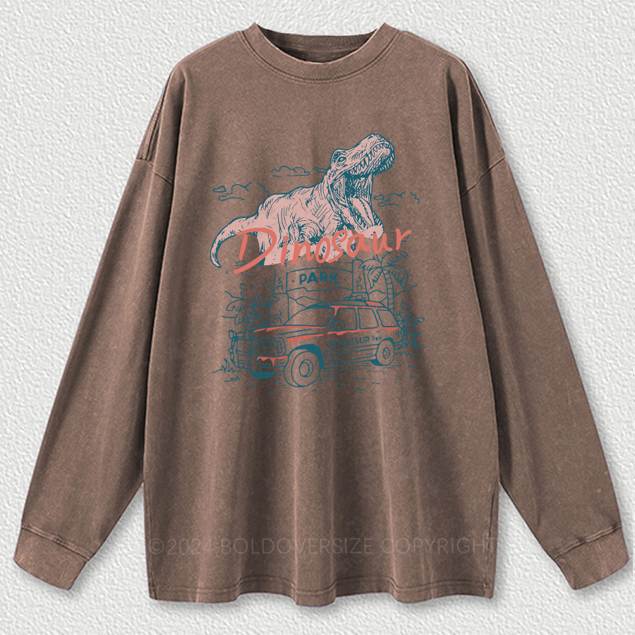 Vintage Dinosaur Movie Washed Long Sleeve Shirt